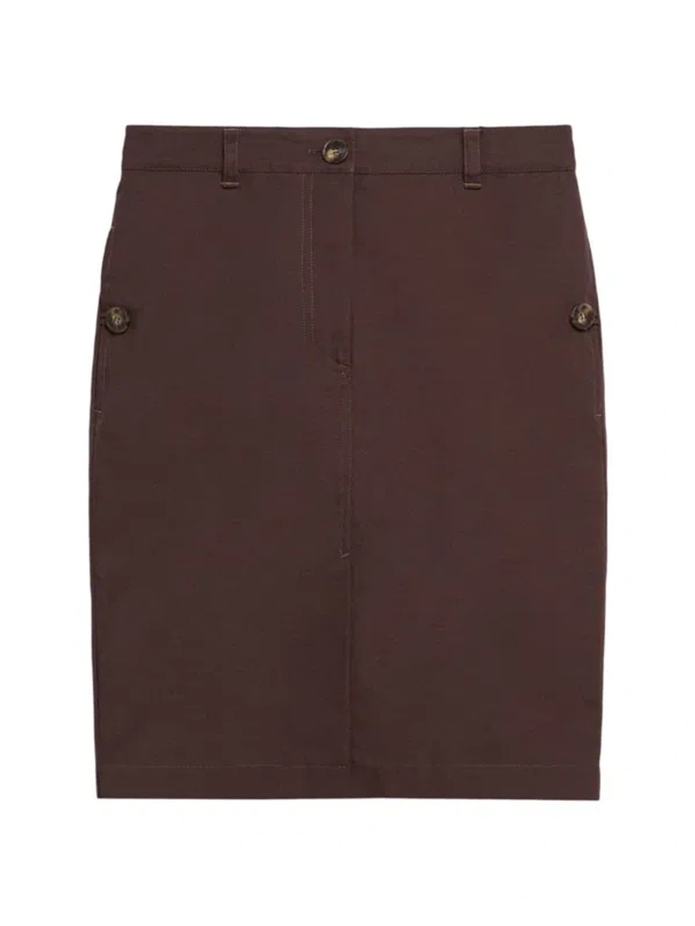 Weekend Max Mara Joan Cotton-blend Skirt In Cioccolato